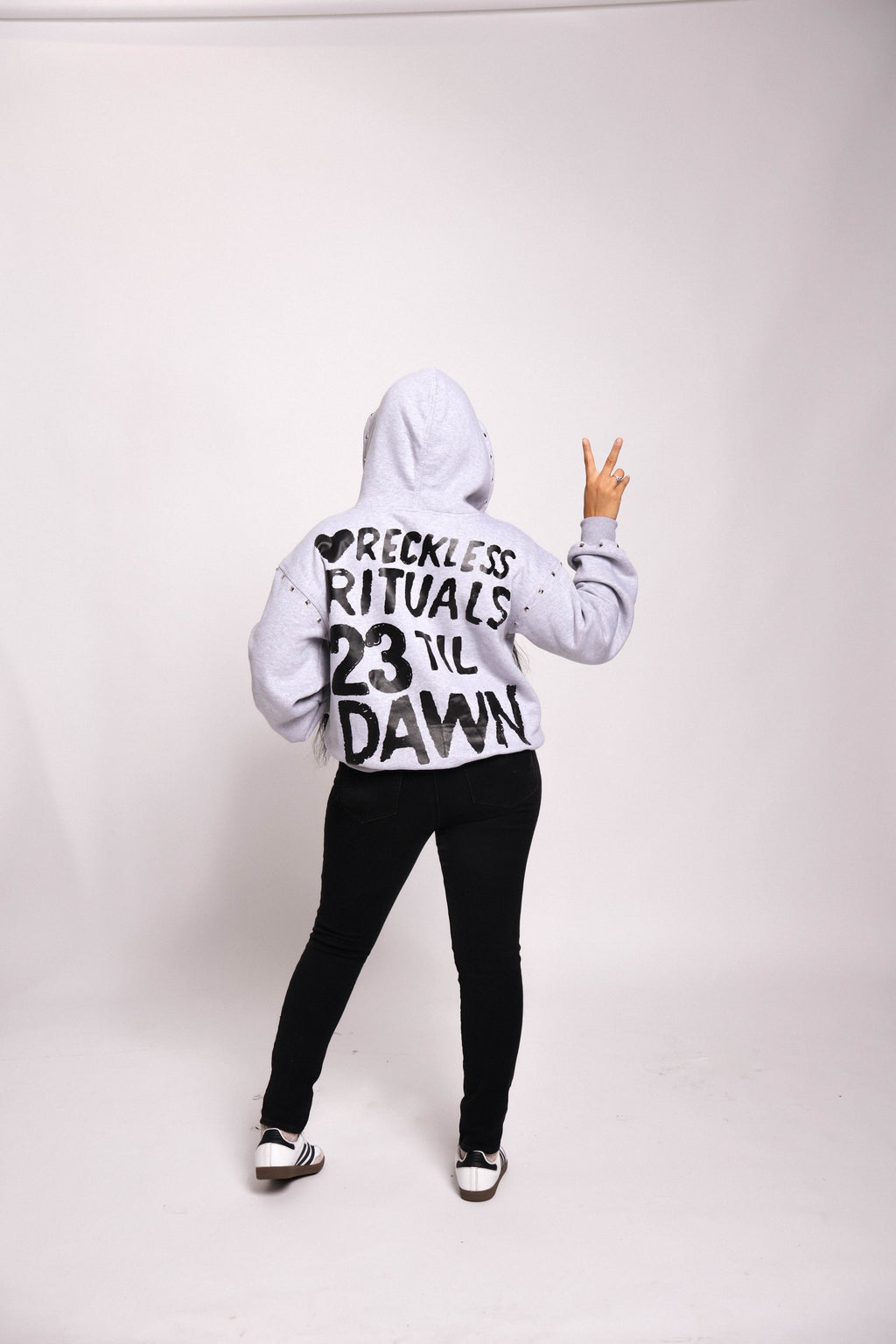 23TD Reckless Rituals Zip Hoodie — Ash Gray
