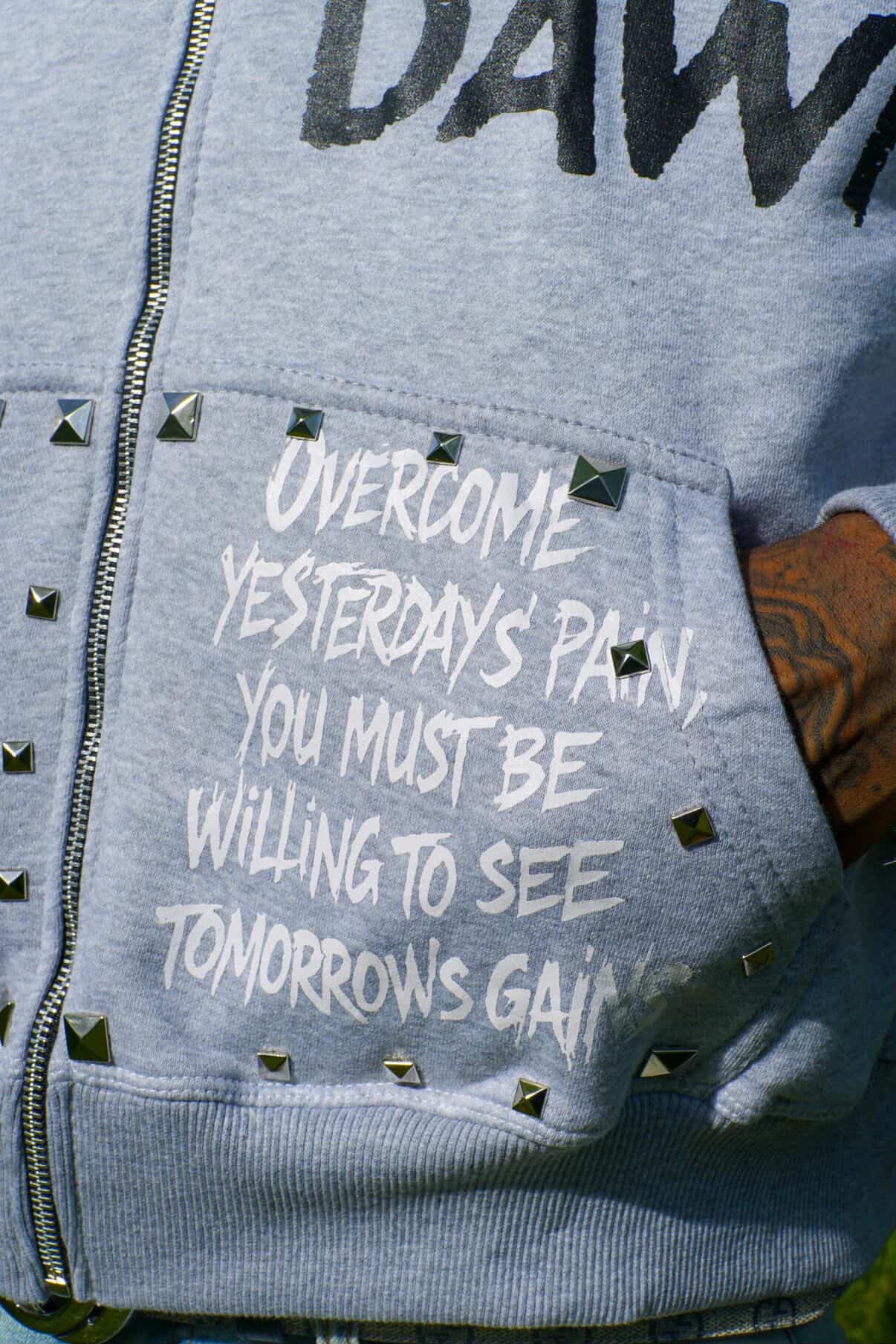 23TD Reckless Rituals Zip Hoodie — Ash Gray