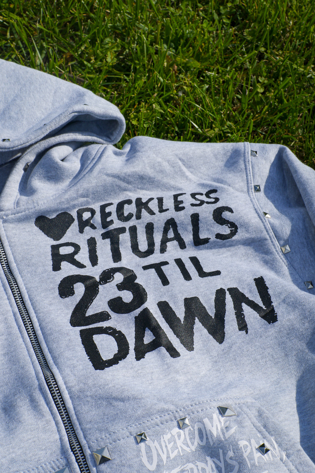 23TD Reckless Rituals Zip Hoodie — Ash Gray