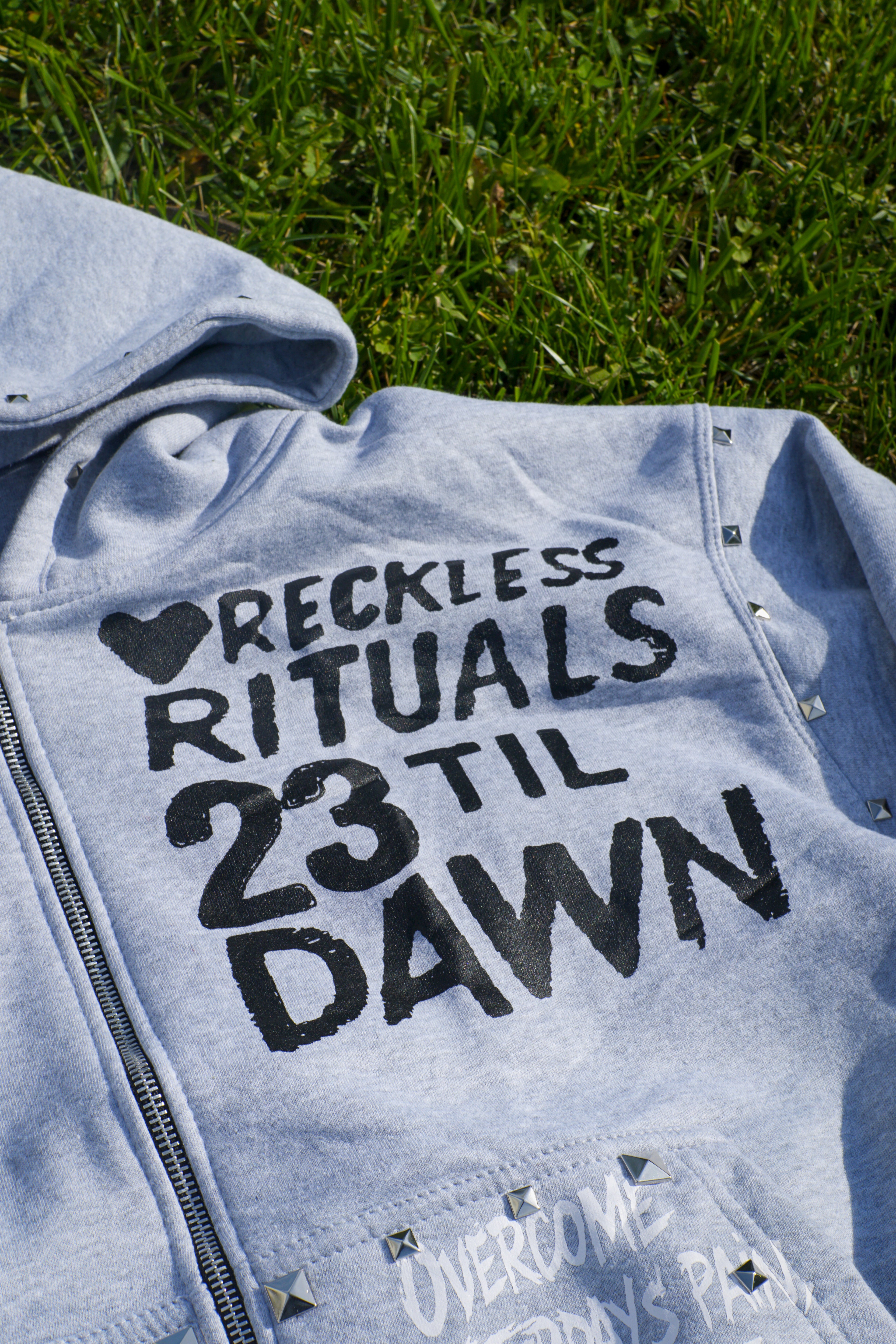 23TD Reckless Rituals Zip Hoodie — Ash Gray